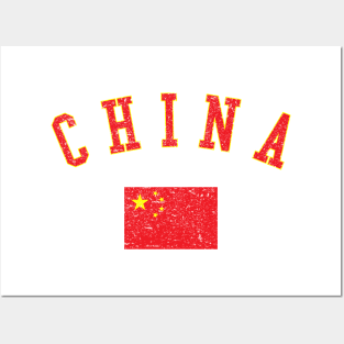 China Country Heritage Flag Vintage Posters and Art